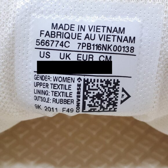 Converse Chuck Taylor All Star Ballet Lace Slip On White Shoe Sneaker Womens NEW - Picture 9 of 12